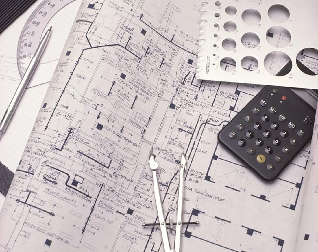 Blueprints with drafting tools
